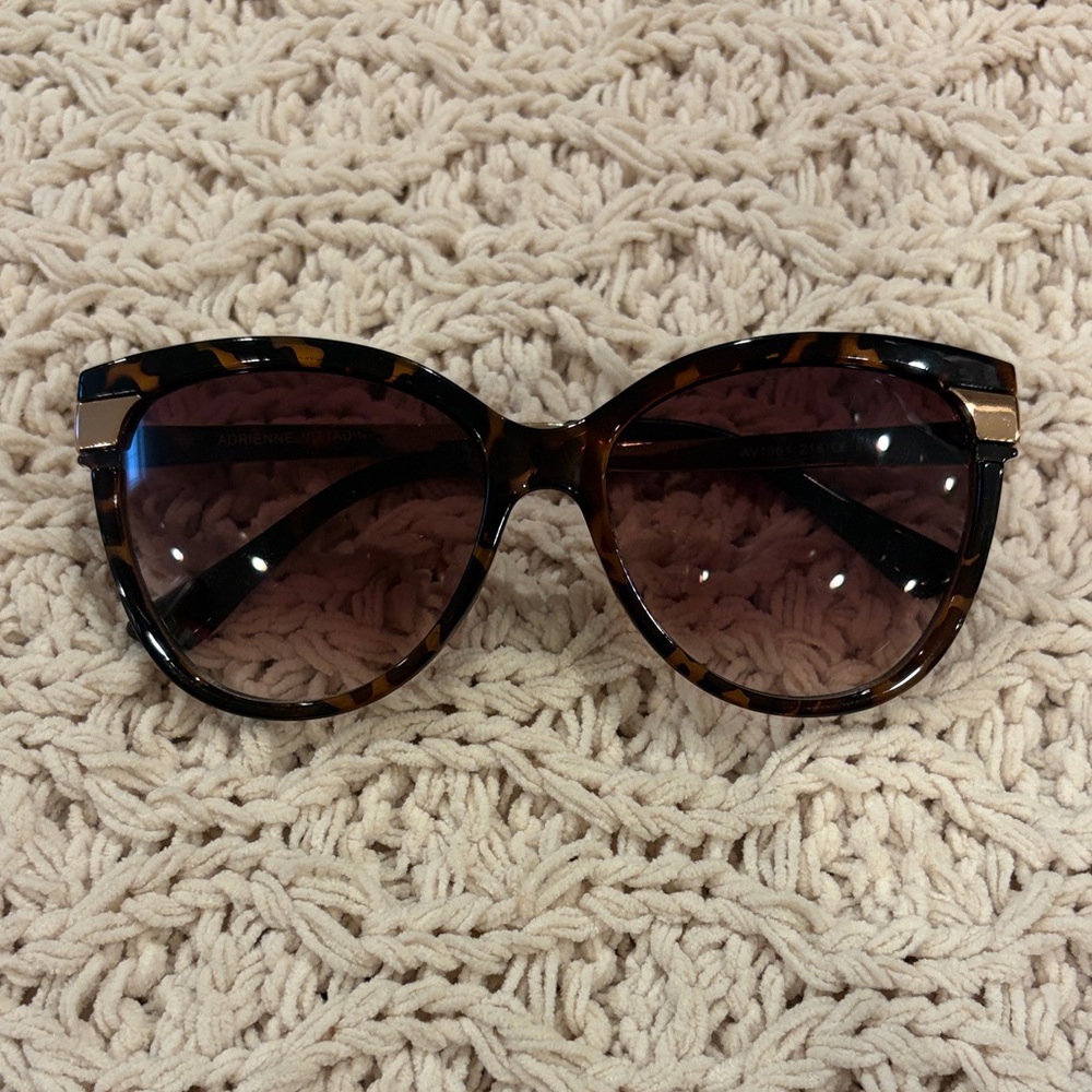 Adrienne Vittadini Tortoiseshell Cat-Eye Sunglasses with Brown Lenses
